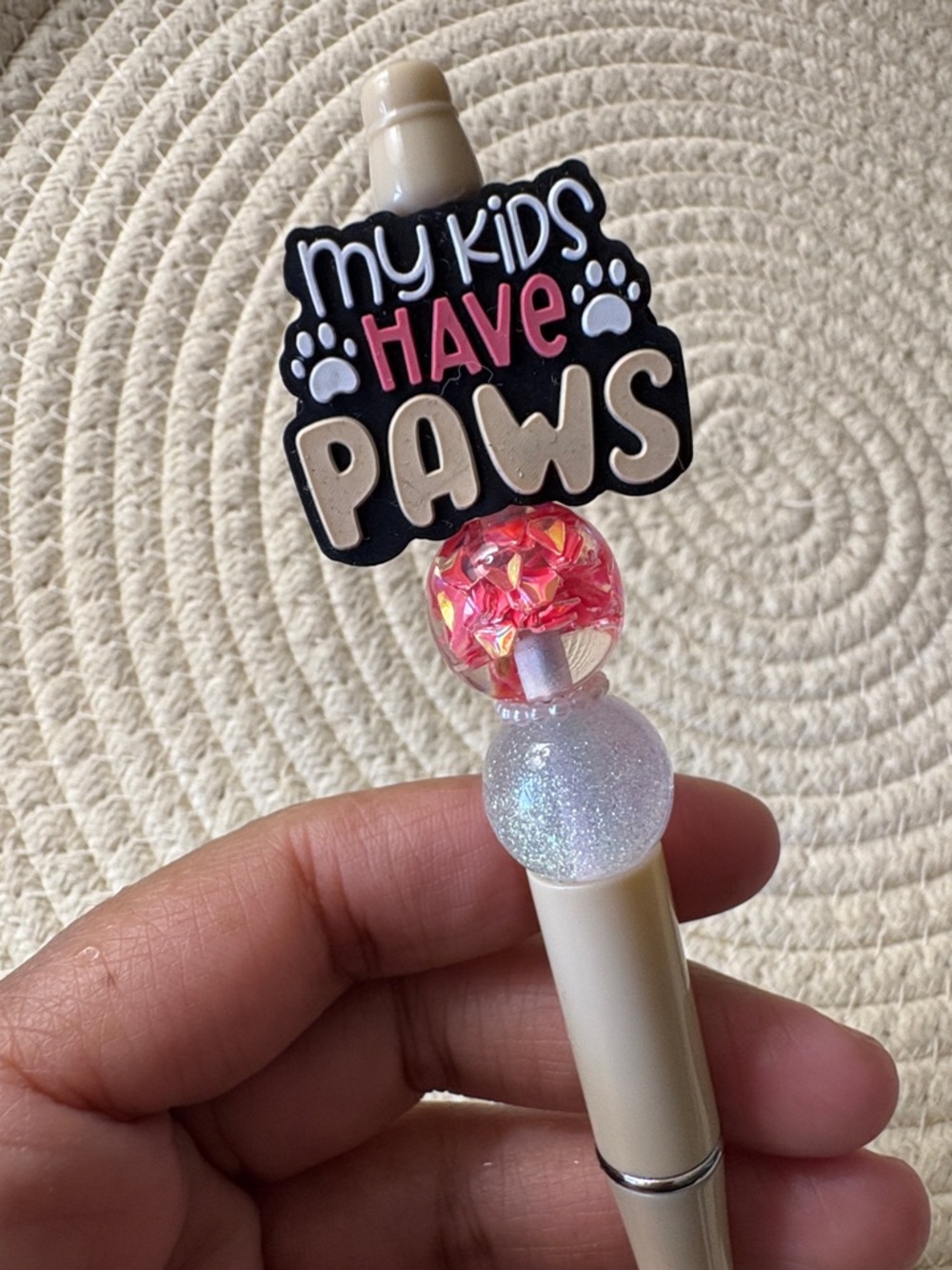 "My Kids Have Paws" Pen with Pink Accent